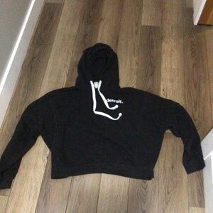 Black cropped Detroit  hoodie